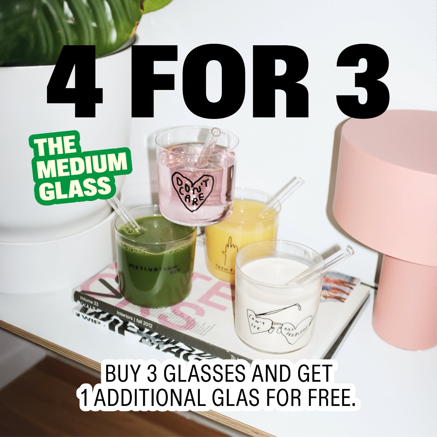 Medium Glass-bundle - Buy 4, Pay 3